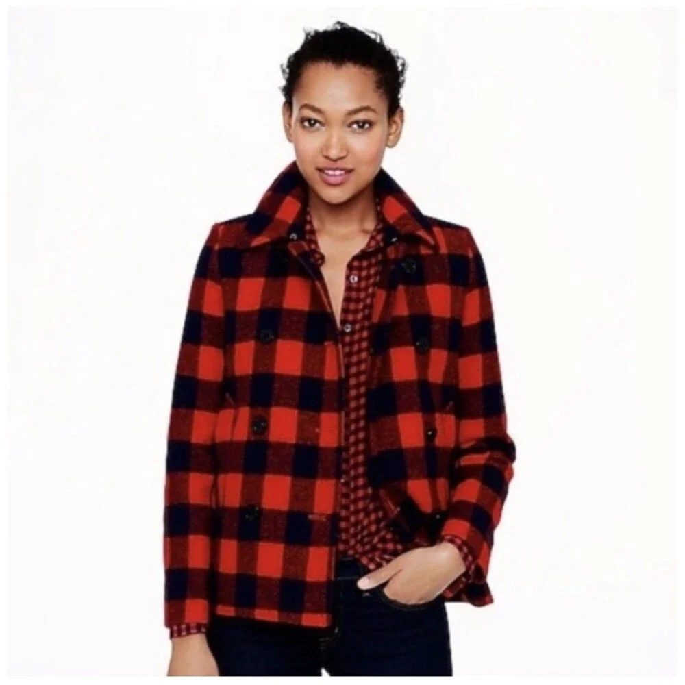 J. Crew Buffalo Plaid Wool Jacket - Picture 3 of 9
